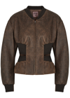 JEAN PAUL GAULTIER X KNWLS CUT-OUT LEATHER BOMBER JACKET