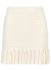 Self-portrait Self Portrait Ladies Cream Sequin Textured Knit Skirt In Cream