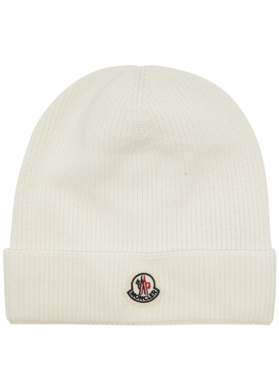 Moncler Babies' Kids Panelled Cotton Beanie In Cream