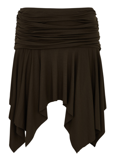 Gimaguas Disco Stretch-jersey Mini Skirt In Brown