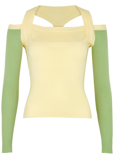 Gimaguas Latte Cut-out Knitted Jumper In Yellow