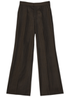 Jean Paul Gaultier The Thong Pinstriped Wool-blend Trousers In Brown