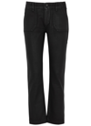 Paige Mayslie Straight-leg Mid-rise Stretch-denim Jeans In Black
