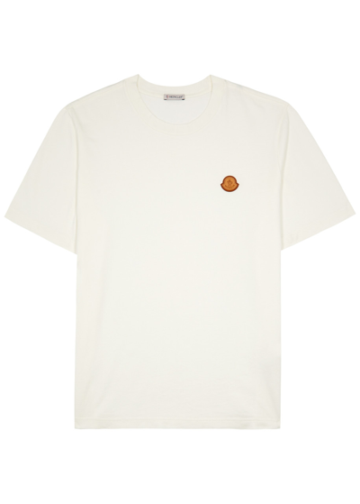 Moncler White Logo Patch Cotton T-shirt