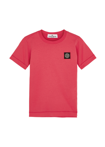 Stone Island Kids Logo Cotton T-shirt (2-4 Years) In Red
