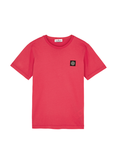 Stone Island Kids Logo Cotton T-shirt (14 Years) In Red