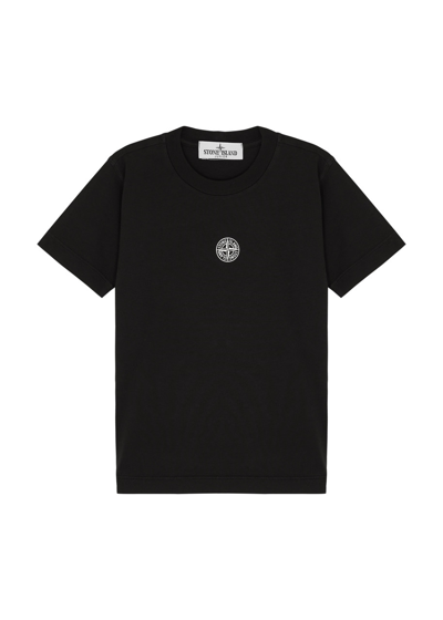 Stone Island Kids Logo-print Cotton T-shirt (2-4 Years) In Black