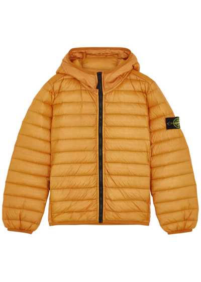 Stone Island Kids Quilted Shell Jacket (6-8 Years) In Orange
