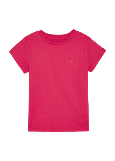 Ralph Lauren Polo  Kids Logo-embroidered Cotton T-shirt (1.5-6 Years) In Pink