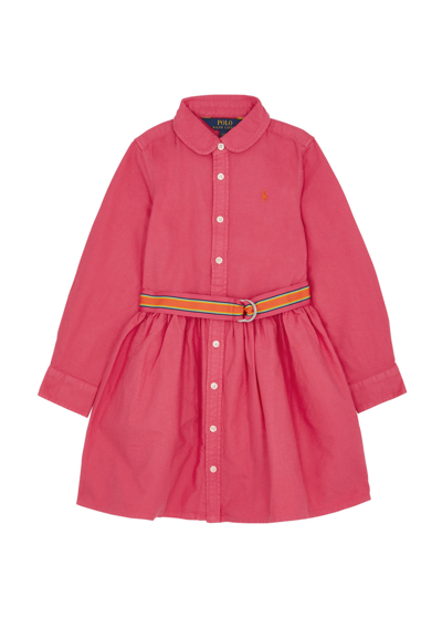 Ralph Lauren Polo  Kids Louella Denim Shirt Dress (4-6 Years) In Pink