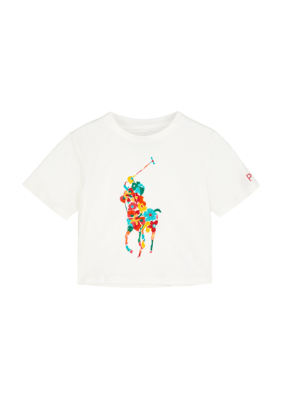 Ralph Lauren Polo  Kids Logo-embroidered Cotton T-shirt (1.5-6 Years) In White