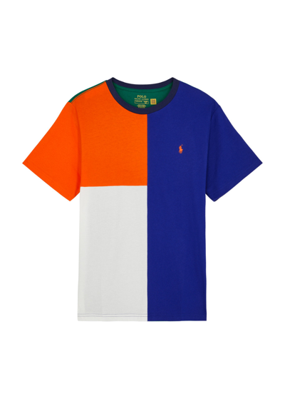 Ralph Lauren Polo  Kids Colour-blocked Cotton T-shirt (6-12 Years) In Multi