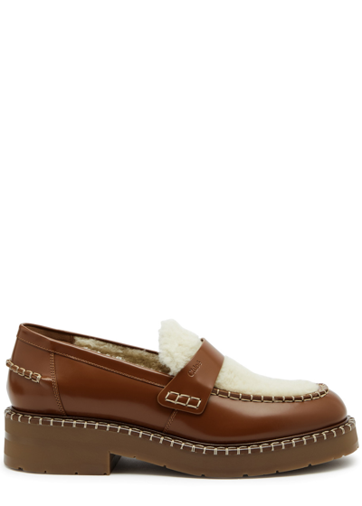 Chloé Noua Leather Loafers In Brown