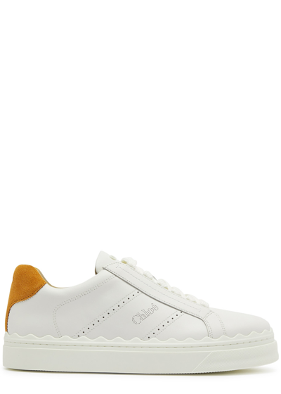 Chloé Chloe Lauren Leather Sneakers In White
