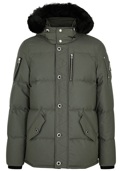 Moose Knuckles 3q Quilted Canvas Jacket In Green