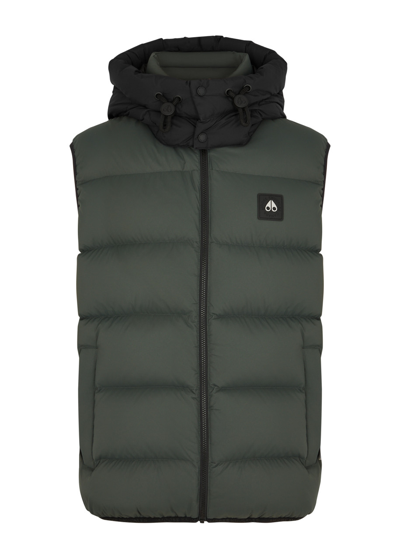 Moose Knuckles Sycamore Quilted Shell Gilet In Green