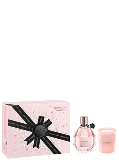 Viktor & Rolf Flowerbomb Eau De Parfum & Candle Gift Set In Pink