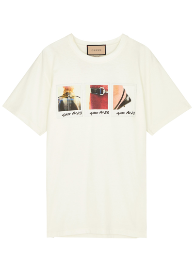 Gucci Printed Cotton T-shirt In White