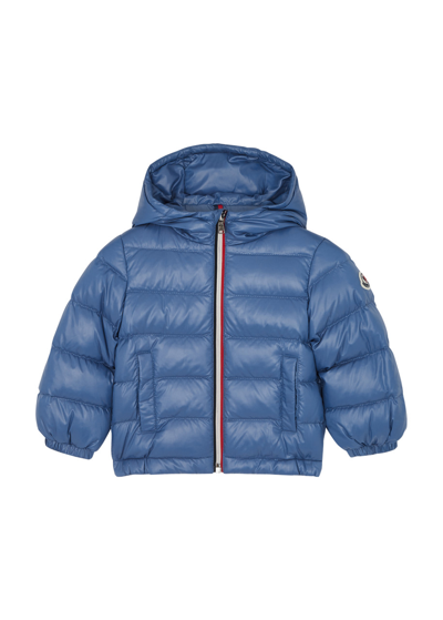 Moncler Kids Aubert Quilted Shell Jacket (12 Months-3 Years) In Blue Blue