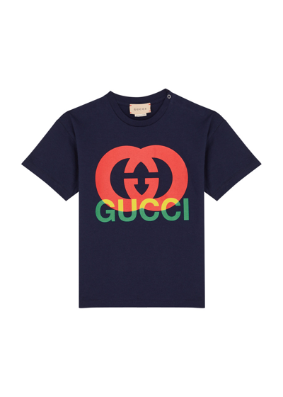 Gucci Kids Logo-print Cotton T-shirt (9-36 Months) In Black