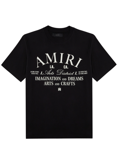 Amiri Arts District Printed Cotton T-shirt In Black