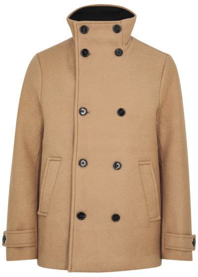 Alpha Tauri Orata Double-breasted Woven Coat In Camel