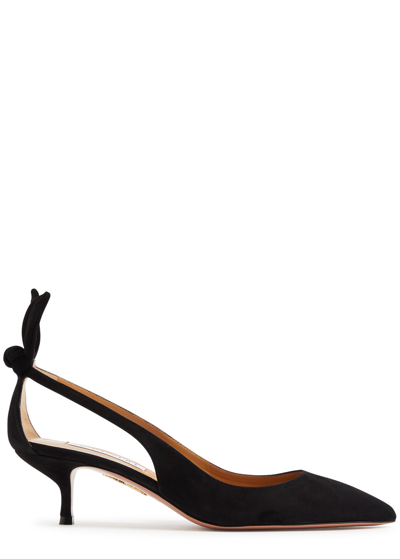 Aquazzura Womens Black Deneuve Suede Heeled Pumps Eur 37.5 / 4.5 Uk