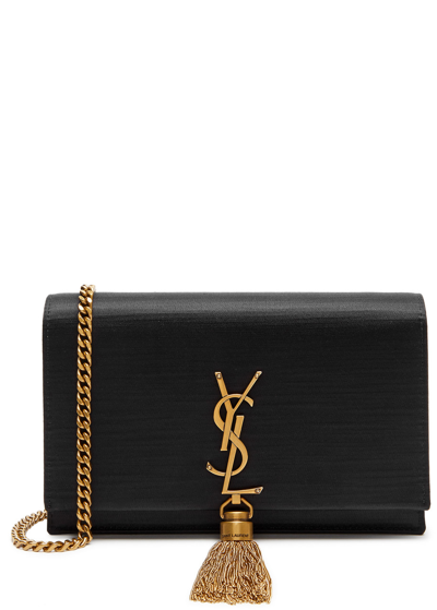 Saint Laurent Kate Satin Wallet-on-chain In Metallic