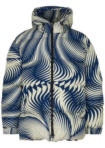 Dries Van Noten Vorley Printed Quilted Shell Jacket In Blue