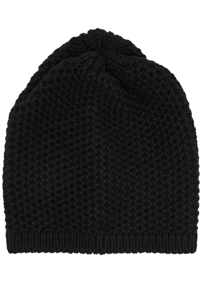 Inverni Waffle-knit Cashmere Beanie In Black
