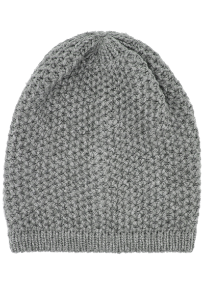 Inverni Waffle-knit Cashmere Beanie In Grey