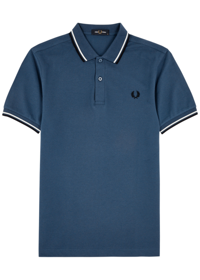 Fred Perry Laurel Wreath-embroidered Polo Shirt In Blue
