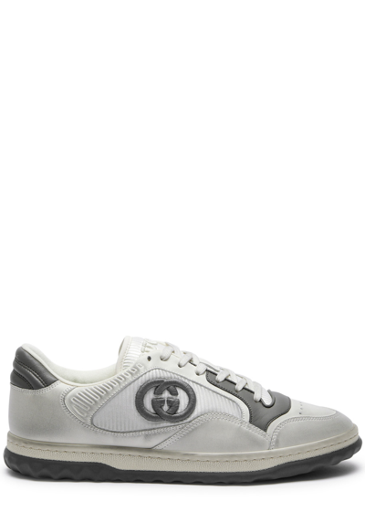 Gucci Mac80 Panelled Distressed Leather Trainers In White