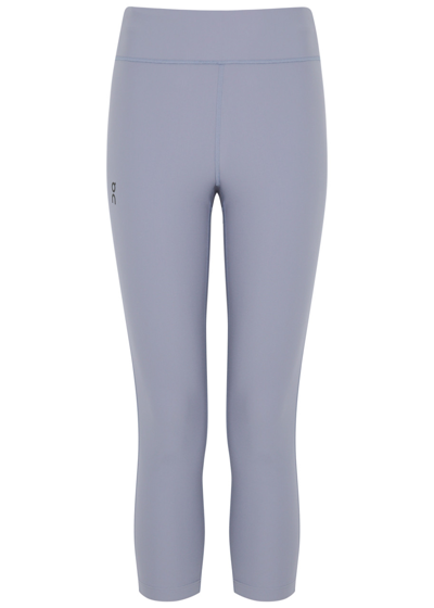 On Running Active Cropped Jersey Leggings In Blue