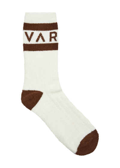 Varley Spencer Logo-intarsia Chenille Socks In Cream