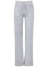 Juicy Couture Womens Tina Straight-leg Velour Jogging Bottoms Silver Marl Xxs In Grey