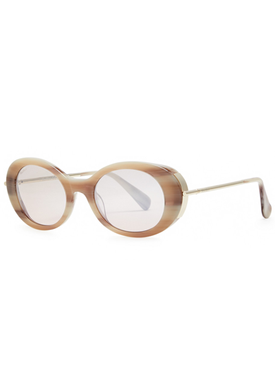 Max Mara Malibu10 Oval-frame Sunglasses In Neutral