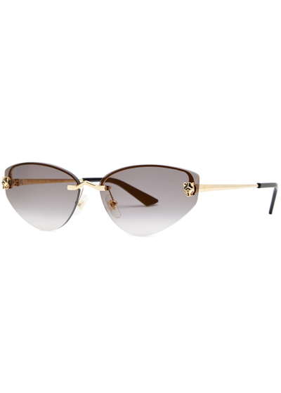 Cartier Panthère De  Cat-eye Sunglasses In Gray