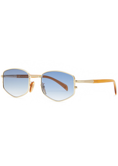 Db Eyewear By David Beckham Rectangle-frame Sunglasses In Blue