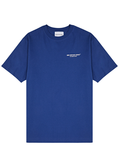 Mki Miyuki Zoku Design Studio Logo Cotton T-shirt In Blue