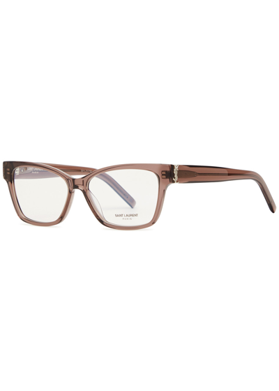 Saint Laurent Square-frame Optical Glasses In Brown