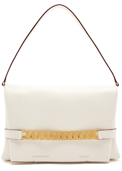 Victoria Beckham Chain Leather Pouch In White