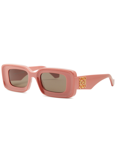Loewe Rectangle-frame Sunglasses In Pink
