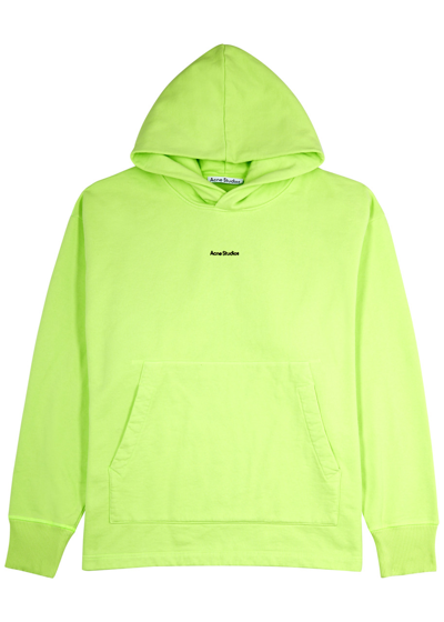 Acne Studios Franklin Hooded Cotton Sweatshirt In Green
