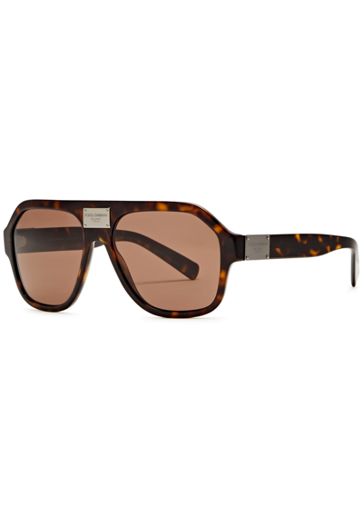 Dolce & Gabbana Aviator-style Sunglasses In Brown