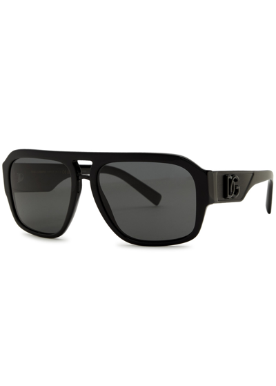 Dolce & Gabbana Aviator-style Sunglasses In Black