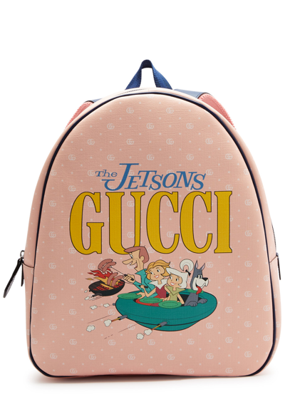 Gucci Kids X The Jetsons Printed Coated Canvas Backpack In Pink