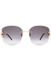 Cartier Square Frame Sunglasses In Gold