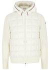 MONCLER HOODED QUILTED SHELL AND WOOL JACKET