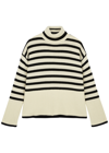 Totême Two-tone Design Turtleneck Jumper In Beige